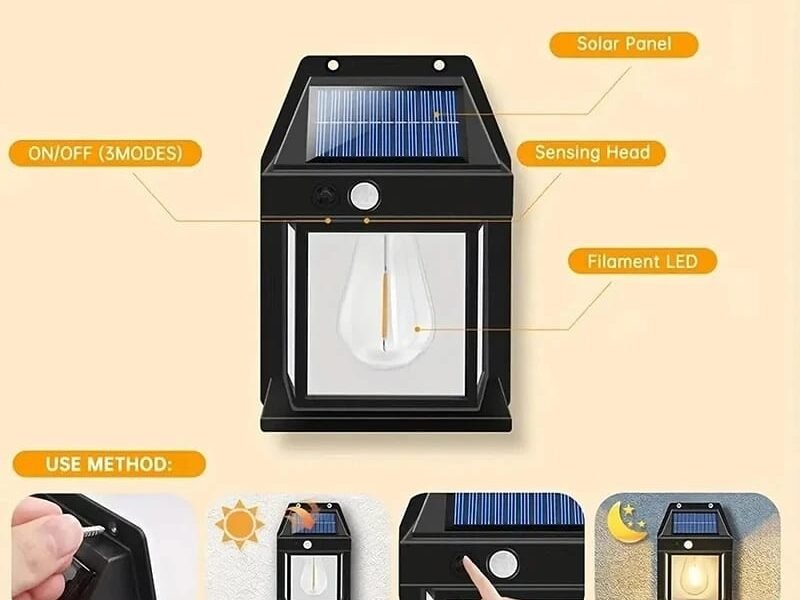 مصباح الجدار مصباح للطاقة الشمسية - Accessoires maison Maroc